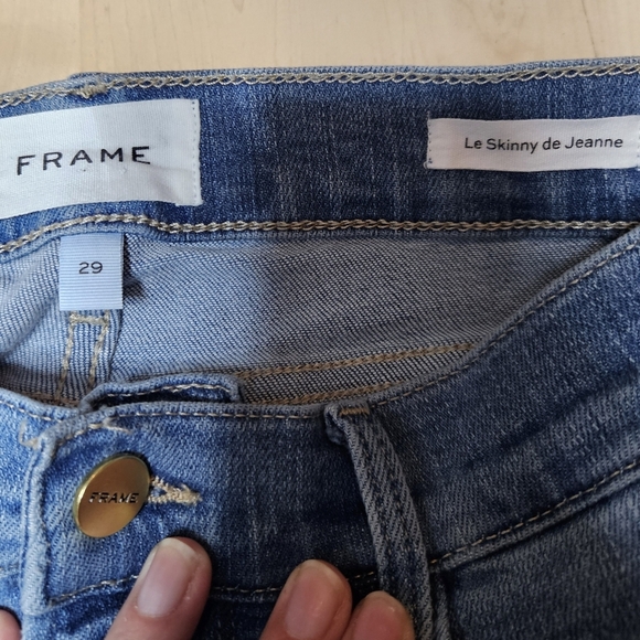 Frame Le Skinny De Jeanne Distressed Ripped Knee Denim Jeans size 29 - Picture 7 of 8